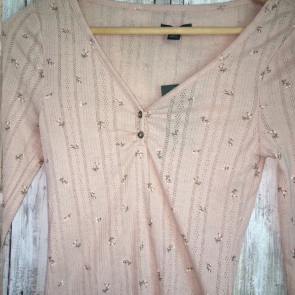 NWT Wild Fable Pink Floral Baby Doll Top - Picture 4 of 6